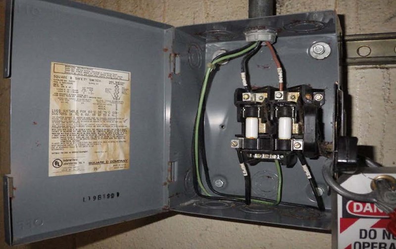 Figure 2.0 Square D Disconnect Switch After Decontamination